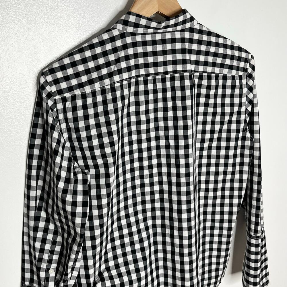J.Crew Black White Gingham Button Front Cotton Shirt Size 4 - Picture 7 of 10